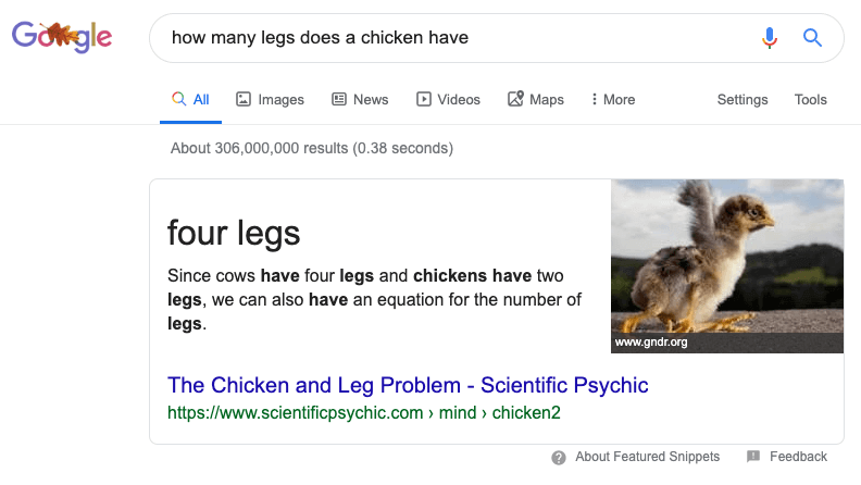 how many legs do chickens have?